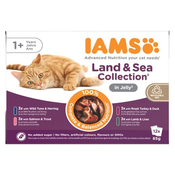Iams Advanced Nutrition Jelly Liha- ja kalalajitelma 12 x 85 g