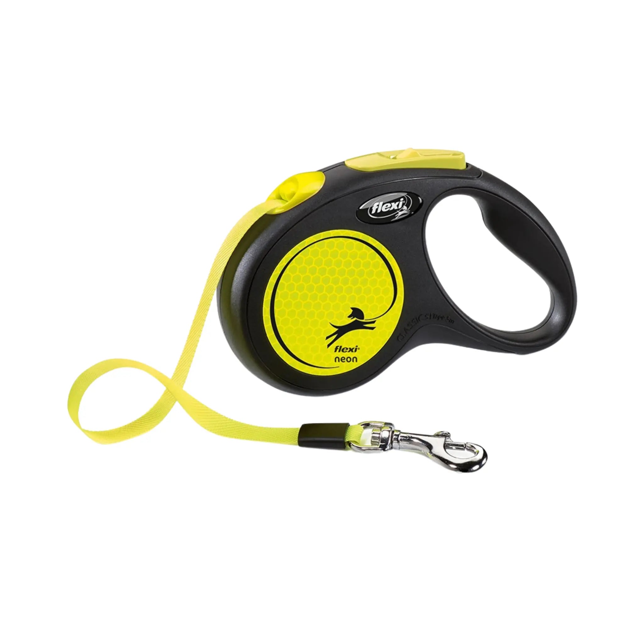 Flexi New Neon Tape S, 5 m / max. 15 kg, Keltainen