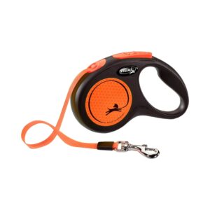 Flexi New Neon Tape S, 5 m / max. 15 kg, Oranssi