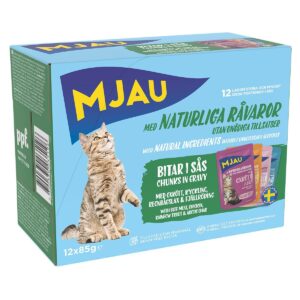 Mjau Multipack lihaa ja kalaa kastikkeessa 12 x 85 g