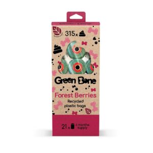 Green Bone poop bag Forest berries