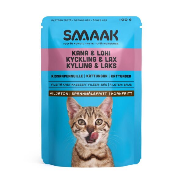 SMAAK kissanpennun märkäruoka kana-lohi 100 g