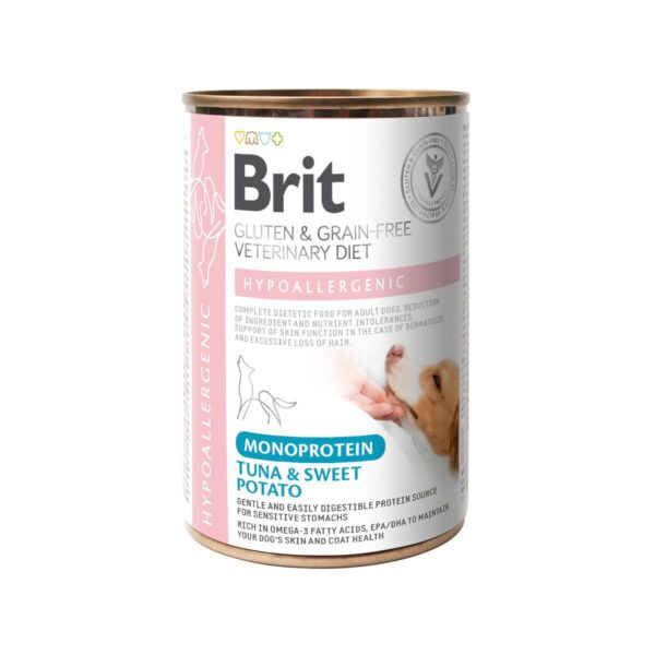 Brit Veterinary Diet for dogs Hypoallergenic Monoprotein Tuna&SweetPotato Can 400g