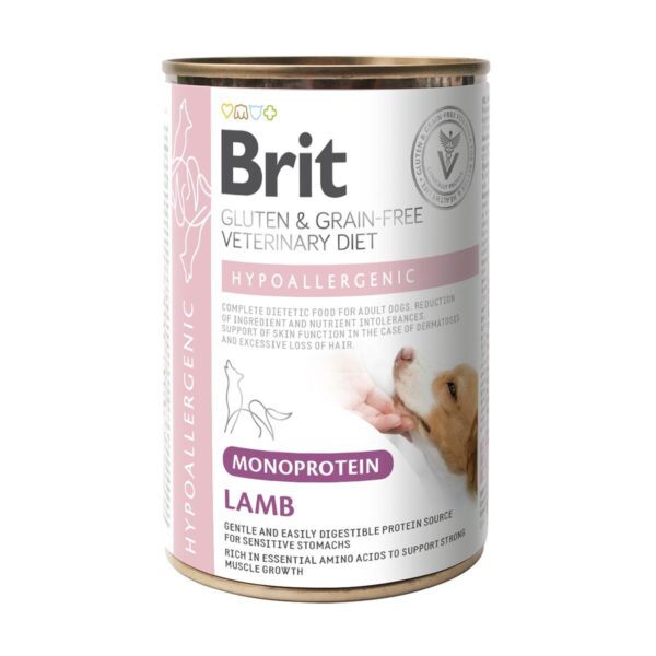 Brit Veterinary Diet for dogs Hypoallergenic Monoprotein Lamb Can 400g
