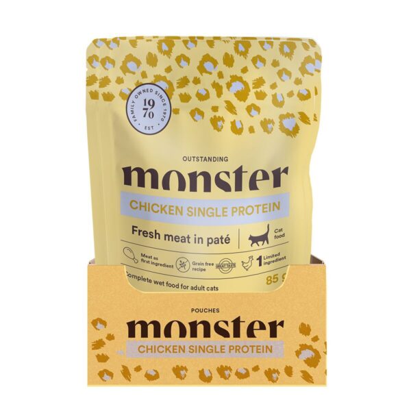 Monster Cat Pouch Adult Chicken 16 x 85 g