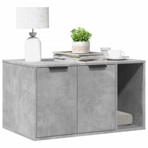 vidaXL Kissanhiekkalaatikon kotelo harmaa 80x50x45 cm tekninen puu