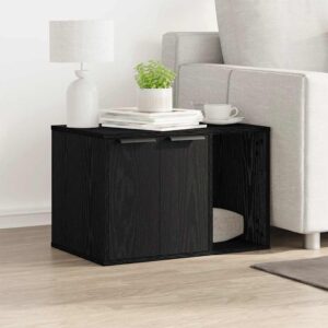 vidaXL Kissanhiekkalaatikon aitaus musta tammi 60x40x40 cm tekopuu