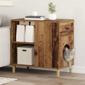 vidaXL Kissatalo Vanha puu 72 x 42.5 x 70 cm Tekninen puu