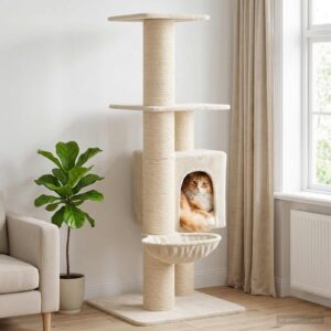 vidaXL Kissanpuu sisaliraapimispuilla Kerma 137 cm