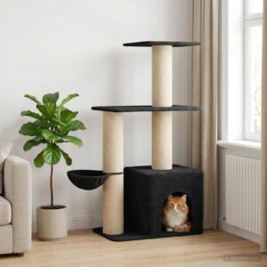 vidaXL Kissanpuu sisaliraapimispuilla Tummanharmaa 133 cm