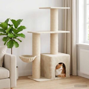 vidaXL Kissanpuu sisaliraapimispuilla Kerma 133 cm