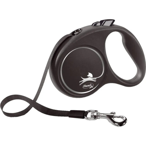 Flexi Black Design Tape S, 5 m / max. 15 kg, Musta/hopea