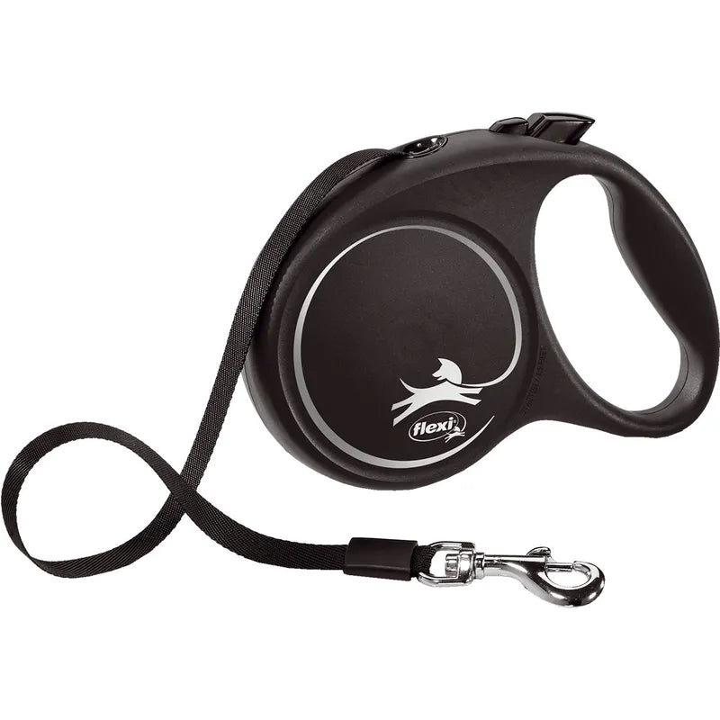 Flexi Black Design Tape M, 5 m / max. 25 kg, Musta/hopea
