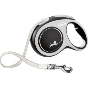 Flexi New Comfort Tape L, 5 m / max. 60 kg, Musta