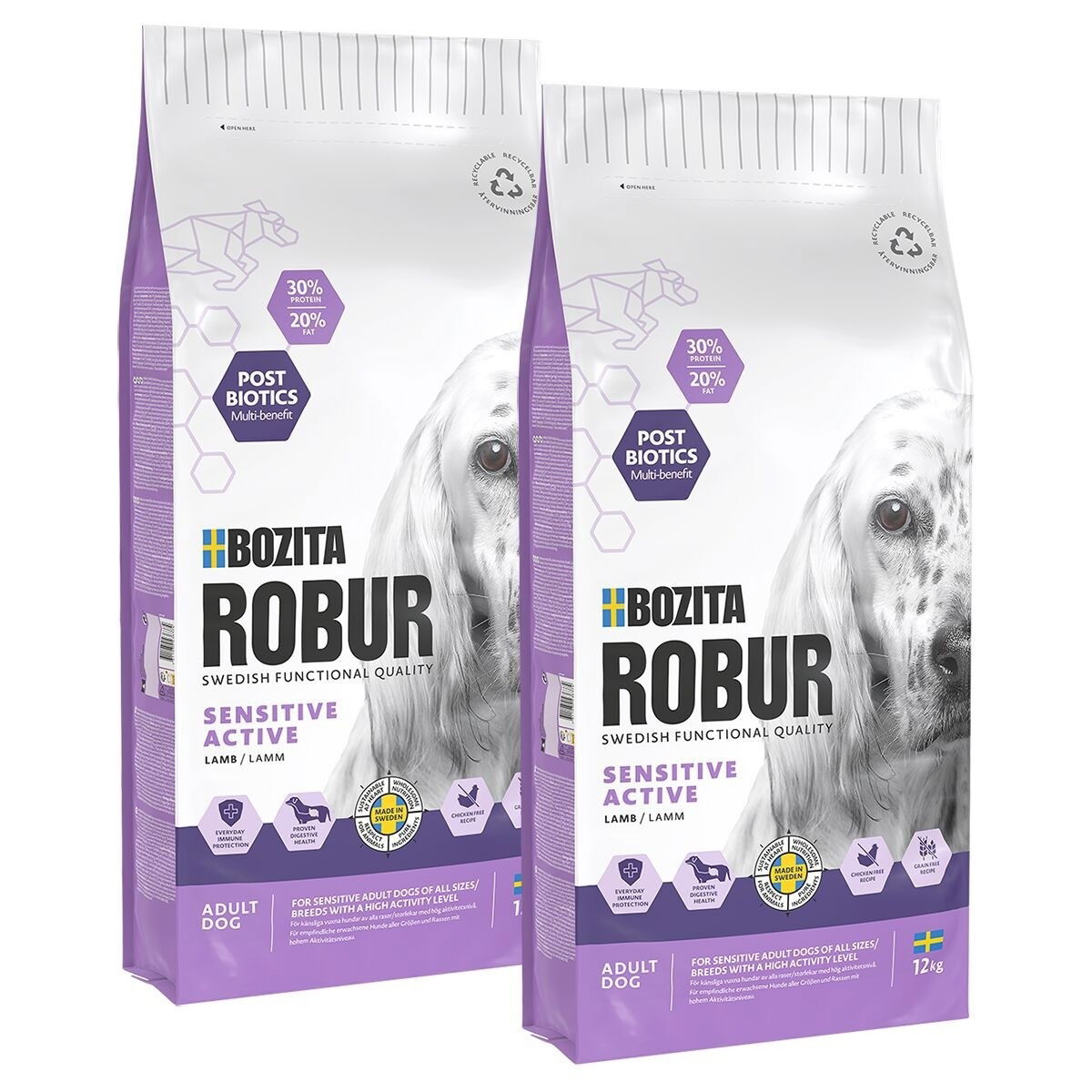 Bozita Robur Sensitive Grain Free Active 2x12 kg