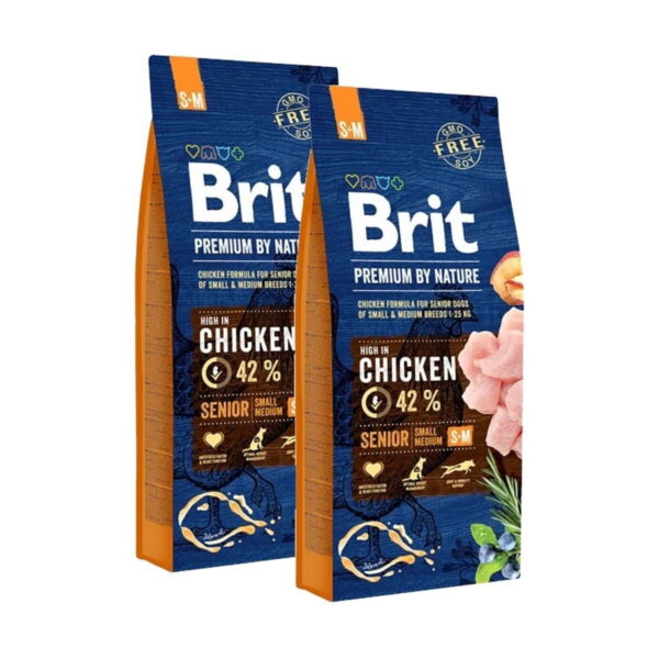 Brit Premium By Nature Dog Senior Small & Medium Chicken 2x15 kg