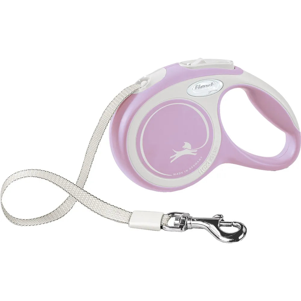 Flexi New Comfort Tape XS, 3 m / max. 12 kg, Roosa