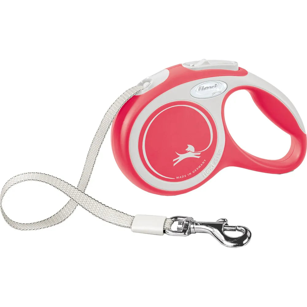 Flexi New Comfort Tape XS, 3 m / max. 12 kg, Punainen