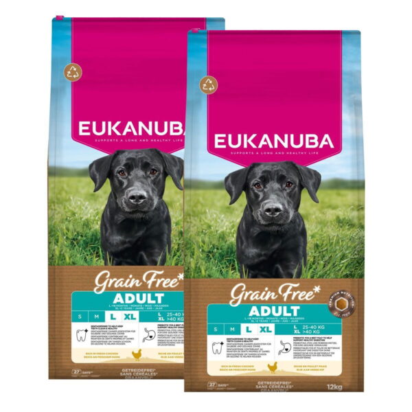Eukanuba Grain Free Adult Large Chicken 2 x 12kg