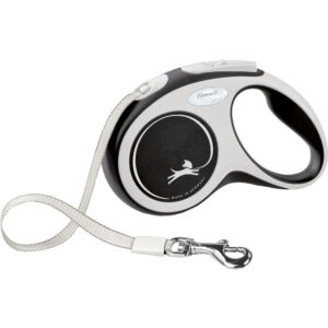 Flexi New Comfort Tape S, 5 m / max. 15 kg, Musta