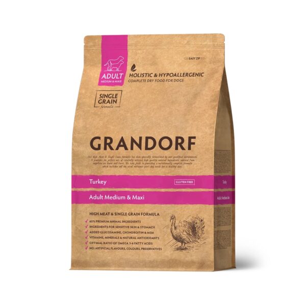 GRANDORF Adult Medium & Maxi, Kalkkuna, 3 kg