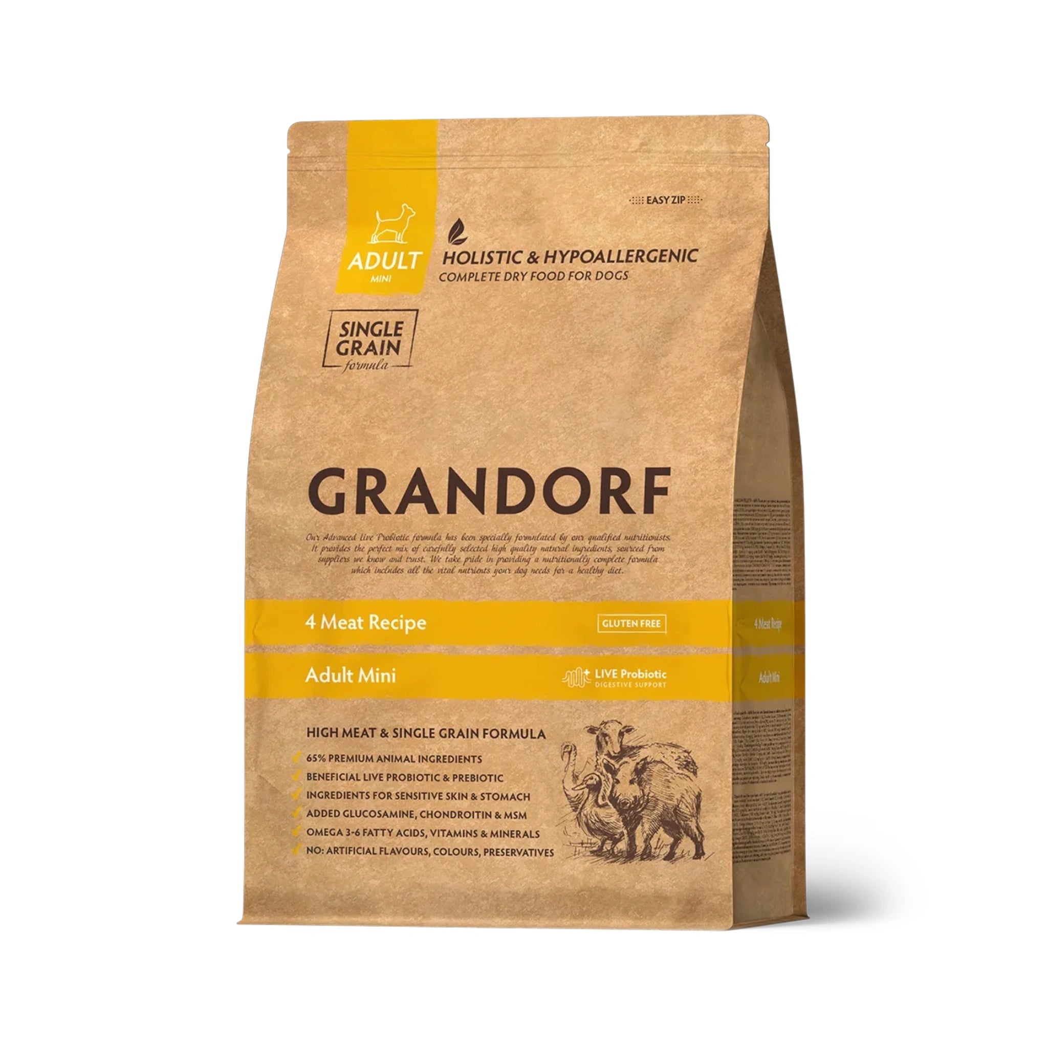 GRANDORF Adult Mini, 4 Lihaa, 1 kg