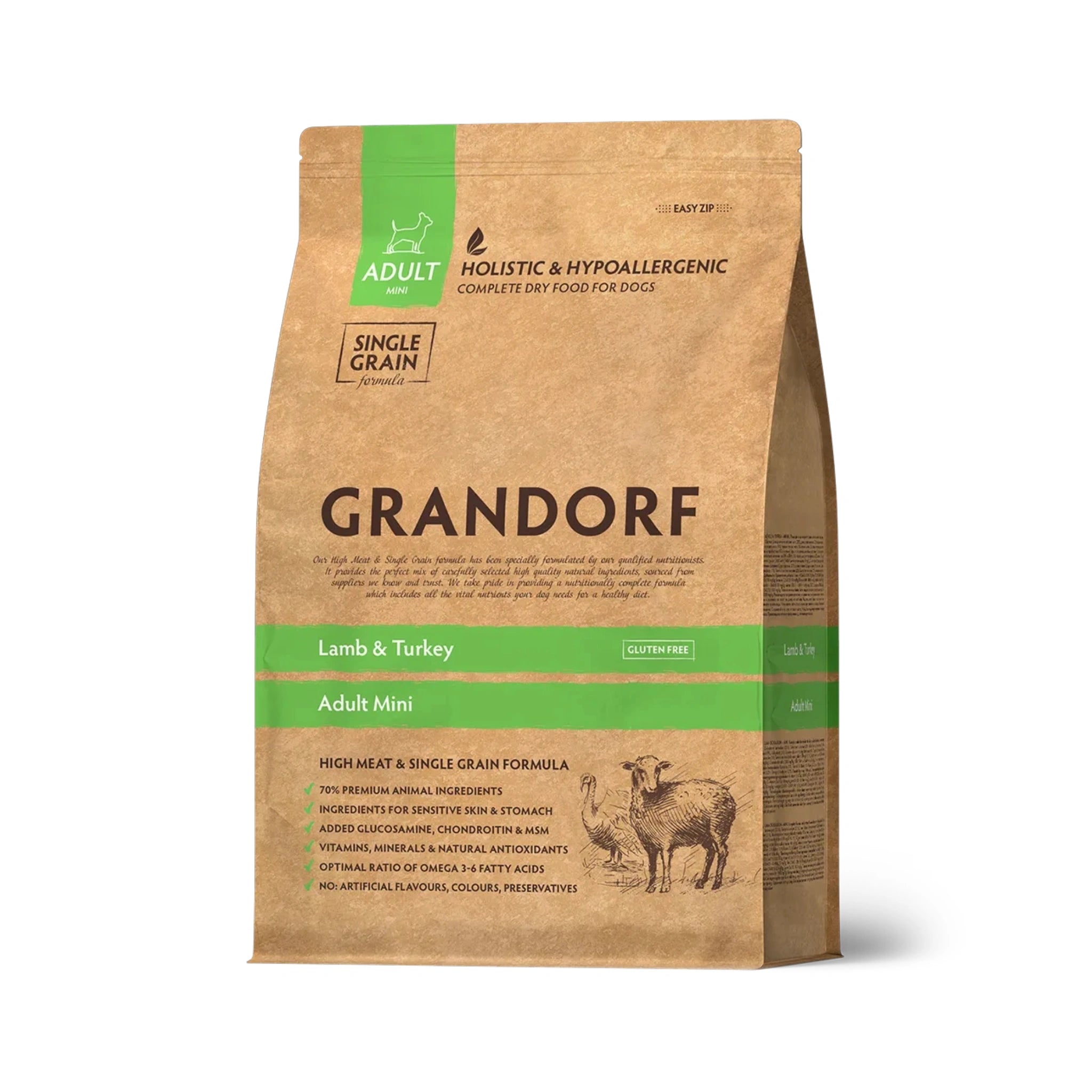 GRANDORF Adult Mini, Lammas ja Kalkkuna, 8 kg