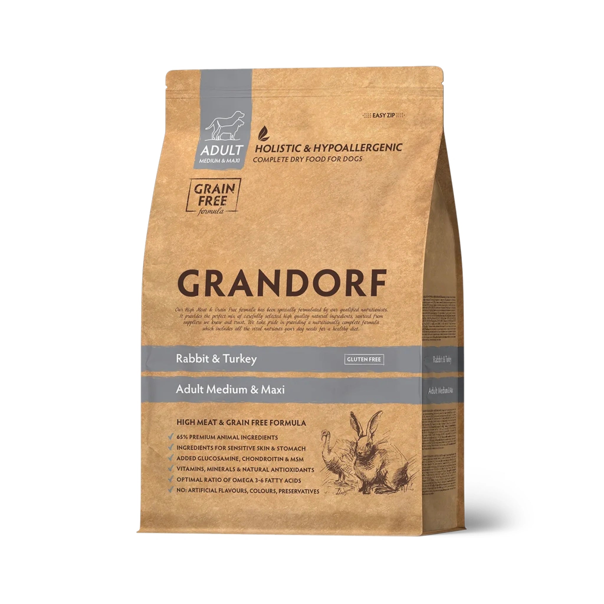 GRANDORF Adult Medium & Maxi, Kani ja Kalkkuna, 10 kg