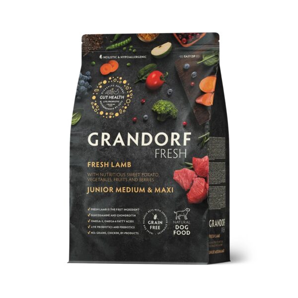 GRANDORF FRESH Junior Medium & Maxi, Lammas, 3 kg