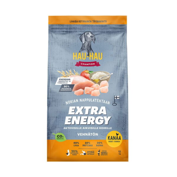 Hau-Hau Champion Extra Energia Kana, riisi ja kaura 12kg