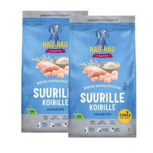 Hau-Hau Champion Kana, riisi ja kaura suurille koirille 2x12kg