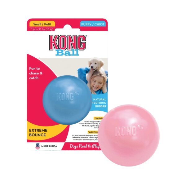 Kong Puppy Ball, M / Vaaleanpunainen