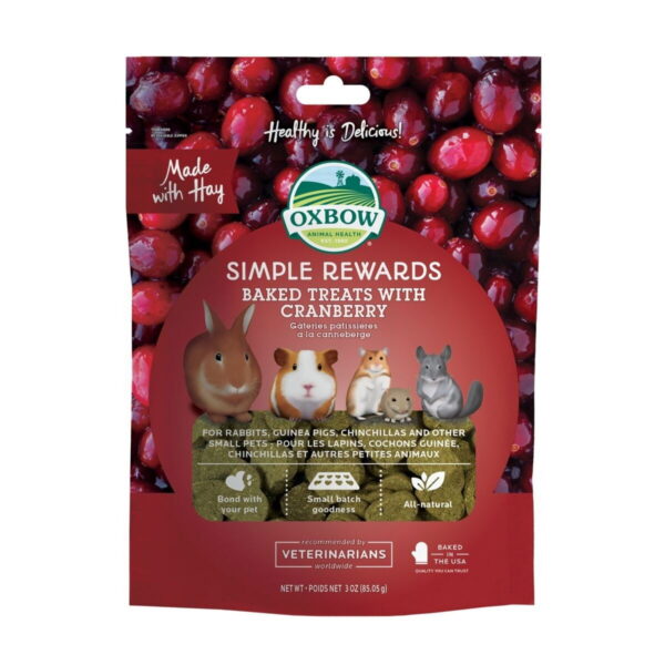 Oxbow Simple Rewards baked treats 85g, karpalolla