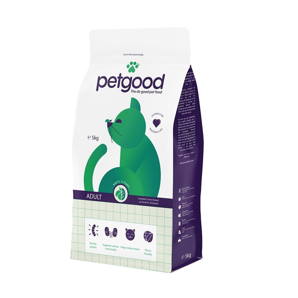 Petgood hyönteispohjainen premiumruoka aikuiselle kissalle