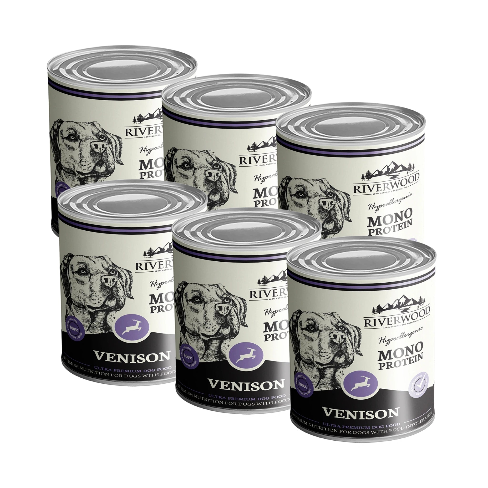 Riverwood Mono Protein Märkäruoka, Peura 400g, 6x400g