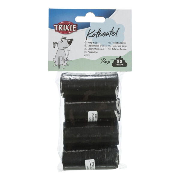 Kakkapussit Trixie Black M, 4x 20 kpl